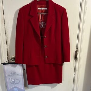 Luca Luca Red Blazer (42) and Skirt Set (40).